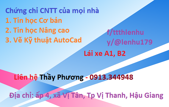 Quảng cáo của Trung tâm Tin học Lê Như